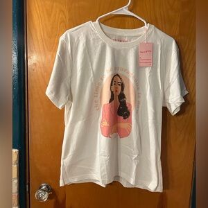 AOC (Alexandria Ocasio-Cortez) White Graphic T-Shirt